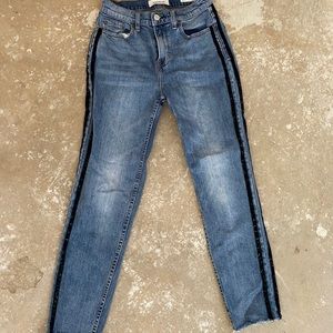 Pacsun Mom Jeans With Black Velvet Stripes